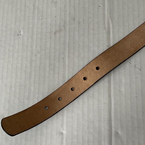 J Mclaughlin Womens Dress Belt Size L Black Pebbled Leather Bamboo Buckle Preppy main image 8